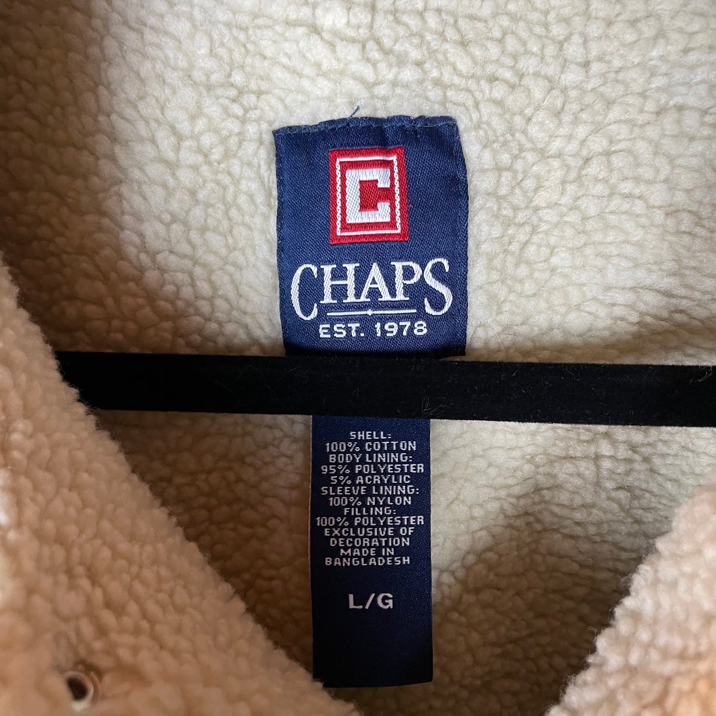 Kurtka Sztruksowa ocieplana baranek Chaps Ralph Lauren